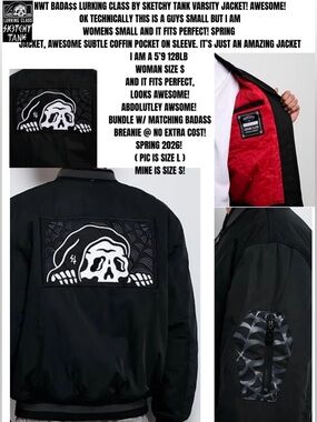 NWT UNISEX JACKET SIZE S! LURKING CLASS BY SKETCHY TANK! BADA$$ 5 ⭐️’S!